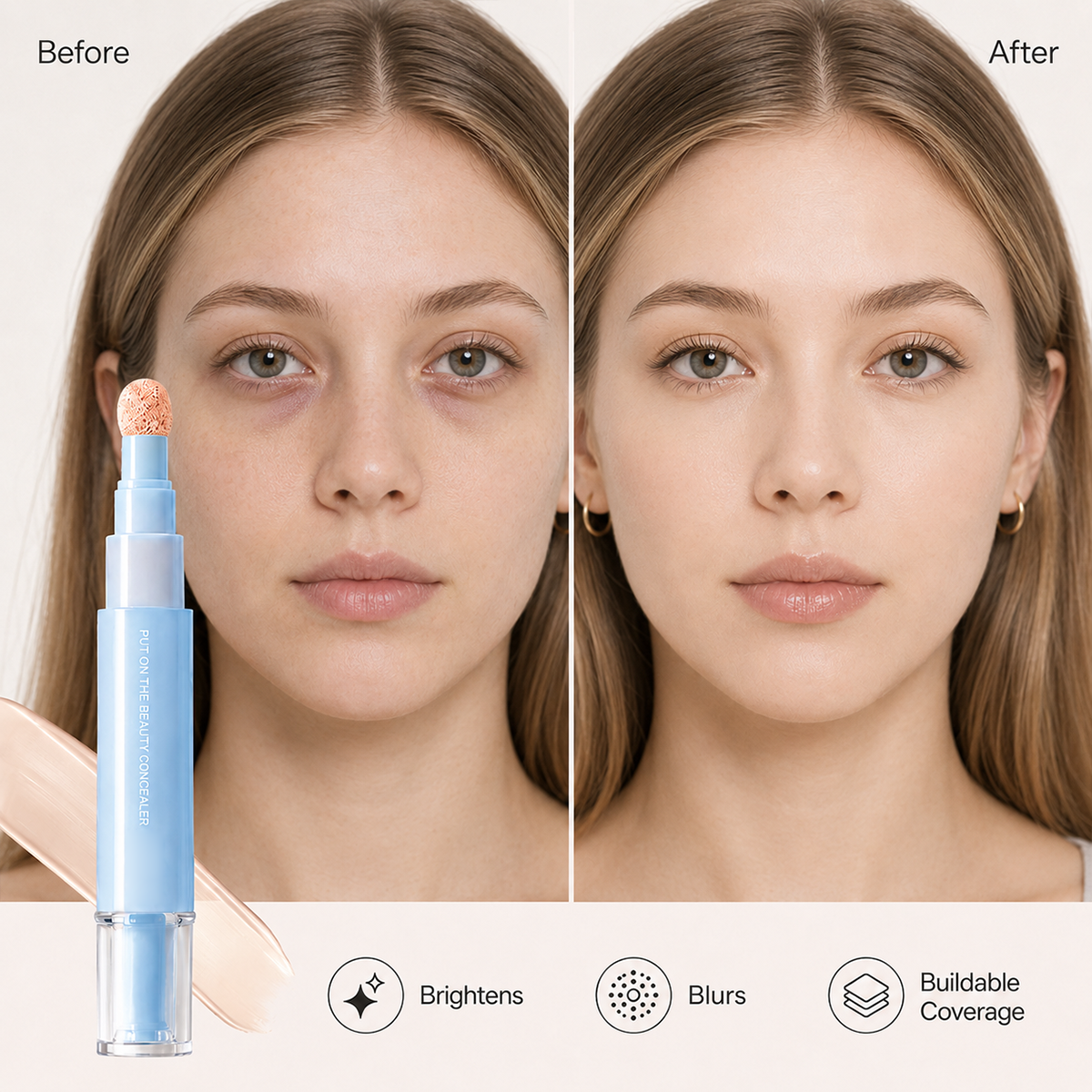 😩 DARK CIRCLES & BLEMISHES RUINING YOUR MAKEUP? 💄 ✨ 2-IN-1 COVERAGE: CONCEAL + FOUNDATION IN ONE EASY STEP!