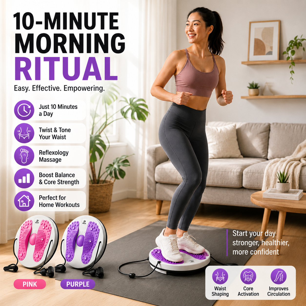 ✨ Waist Twisting Massage & Exercise Balance Board – Burn Fat, Slim Waist & Improve Circulation at Home