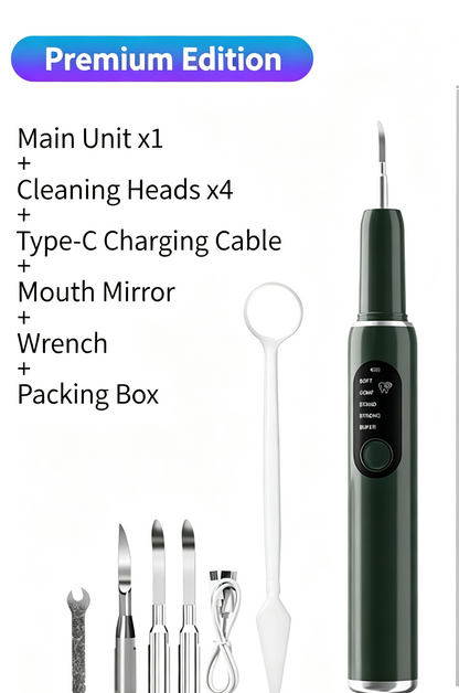 🎁Ultrasonic Plaque and Tartar Remover, Professional Teeth Cleaning Kit (7-Piece Set) — Safe and Gentle💎