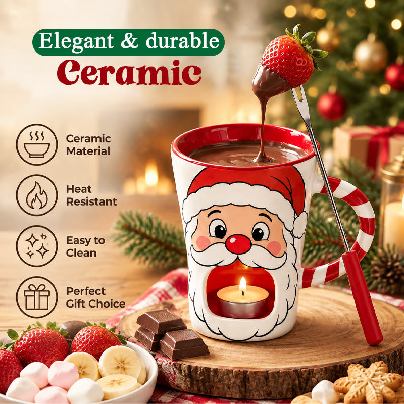 🔥Last Day 50% OFF 🎅🍫 Santa’s Sweet Melt™ 150ml Christmas Chocolate Fondue Mug