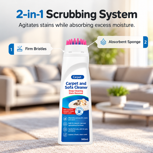 No-Wash Carpet & Sofa Cleaner with Brush