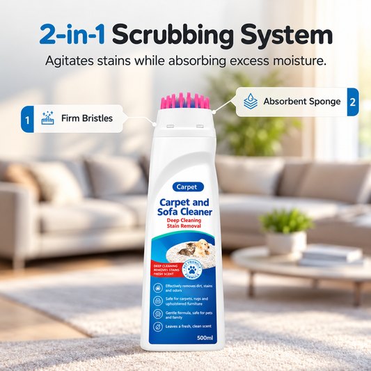 No-Wash Carpet & Sofa Cleaner with Brush