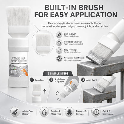 ✨New Arrival✨🖌️🏠Water-Based Metallic Silver Paint with Built-in Brush💥👍