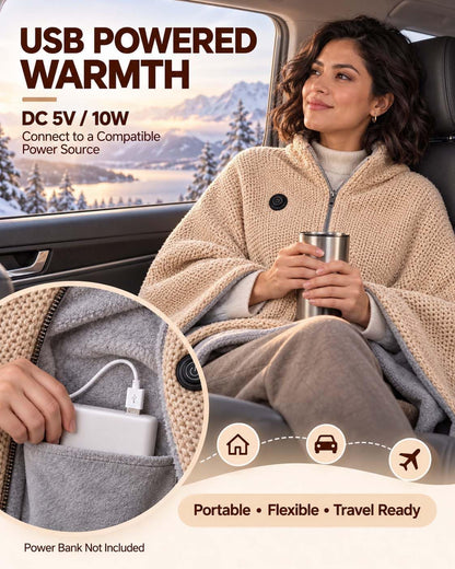2027 Upgrade Heated Shawl Wraps for Women, Cordless Ceated Blanket