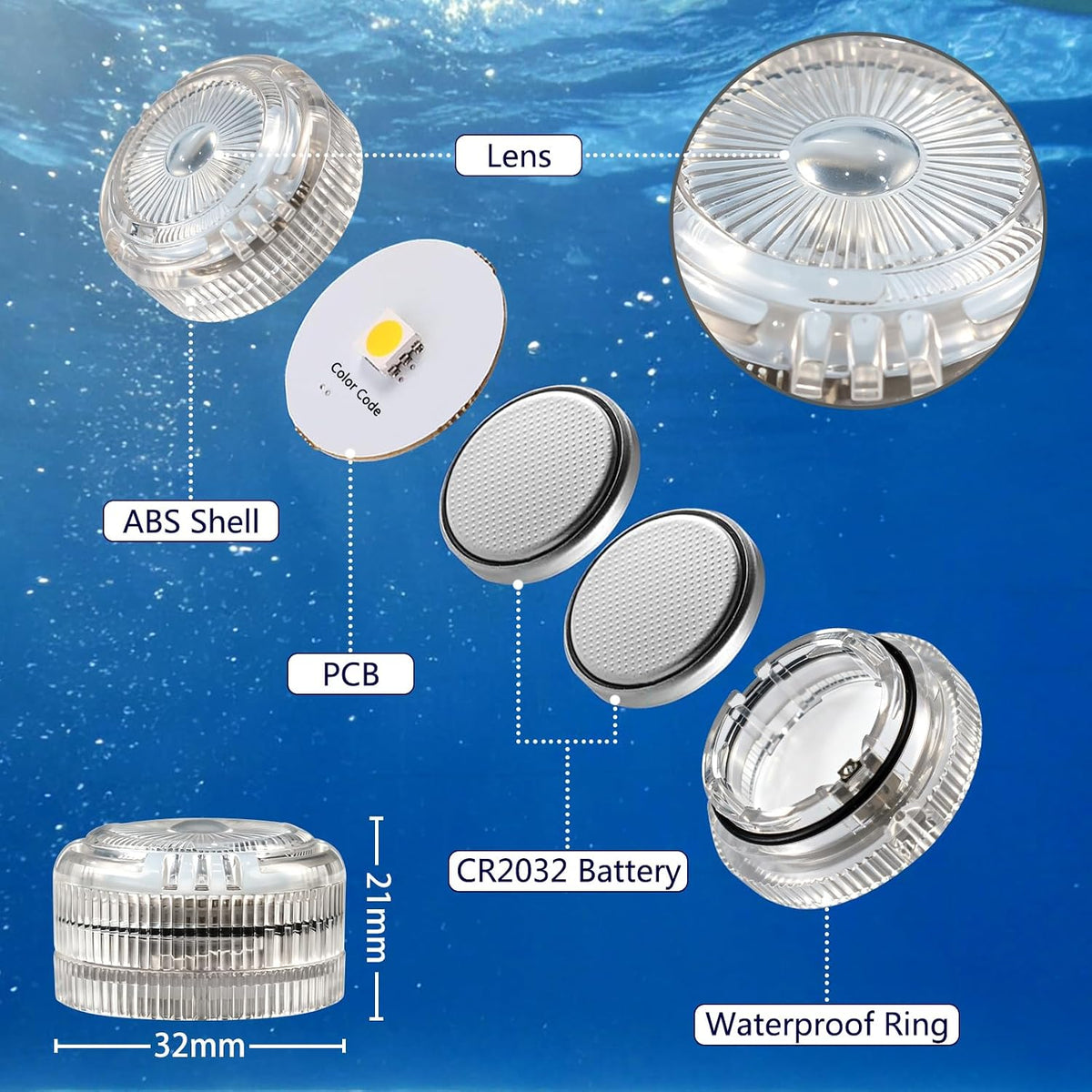 HL Submersible LED Lights,Warm White Mini LED Tea Light,150 Hour Runtime