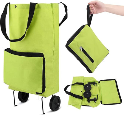 🔥HOT SALE🔥2-in-1 Foldable Shopping Trolley – Sturdy Shopping Bag on Wheels for Supermarket, Market & Travel