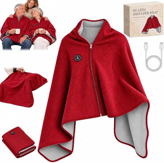 2027 Upgrade Heated Shawl Wraps for Women, Cordless Ceated Blanket