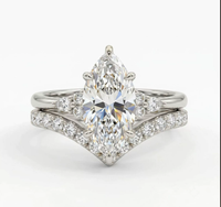 Silver-V Ring Set