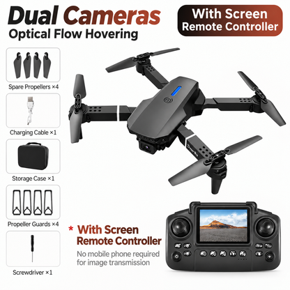 SkyView™ Foldable Dual-Camera Drone with Screen Remote