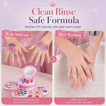 🎀Washable Princess Makeup Set – Non‑irritating, trays & portable case