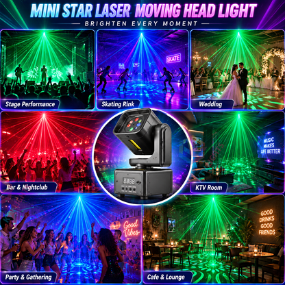 😩 Boring Party Lights Ruining Your Vibe? 🎉 Transform Any Room into a Dazzling Dance Floor with the Moving Head Star Laser Light! ✨🔴