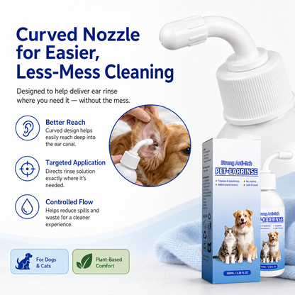 🐶🐱 Pet Ear Cleansing Solution – Clean Away Dirt, Wax & Buildup