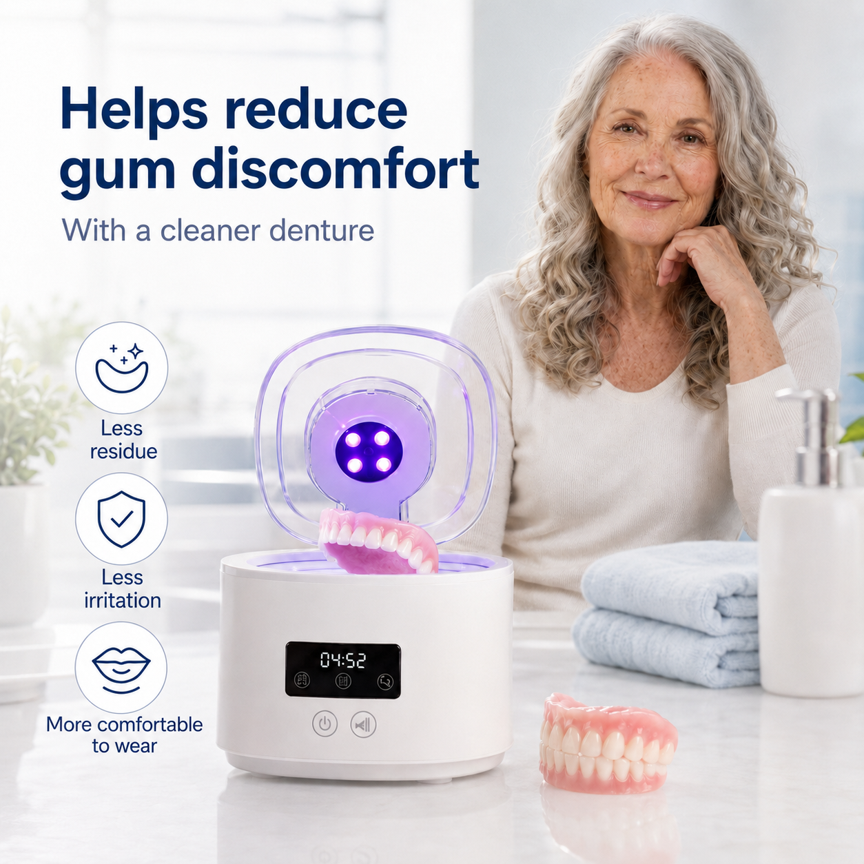 🥳2026 HOT SALE🥳💞50K+ SOLD!🦷 Denture Dome Ultrasonic UV-C Cleaner – For a fresher, cleaner denture in just 5 minutes