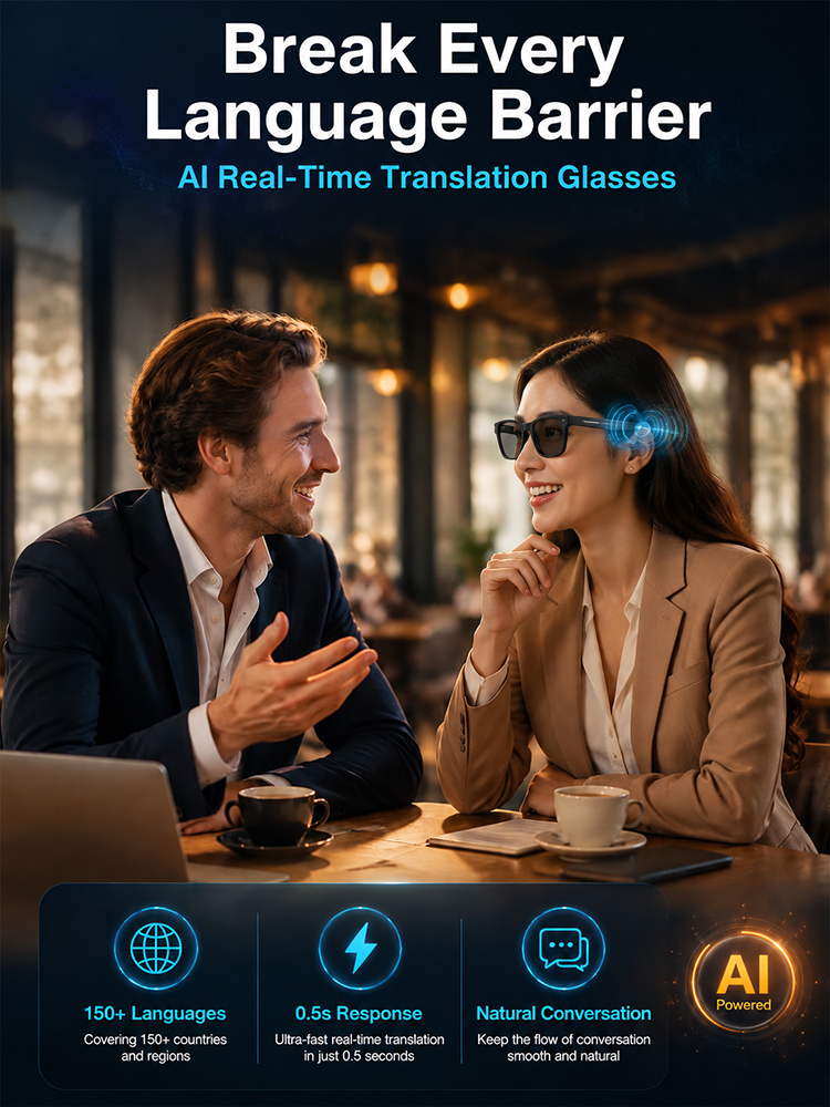 🔥👓🌍😩 Language Barriers Ruining Your Travel Experience? ✈️ Translate on the Go with AI Smart Glasses — No Internet Required! 🗣️✨