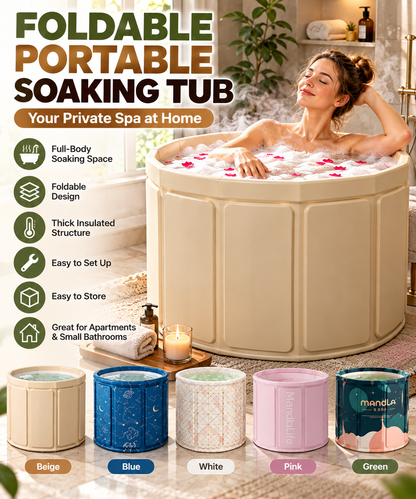 Foldable Portable Soaking Tub – Full-Body Bath for Small Spaces