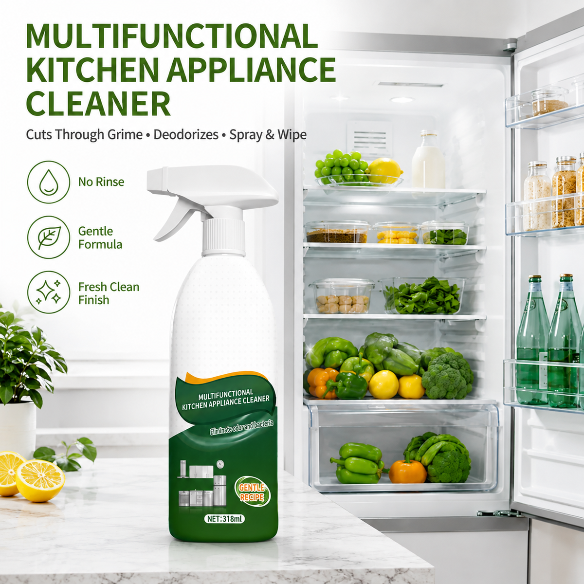 Multifunctional Kitchen Appliance Cleaner 🌿✨