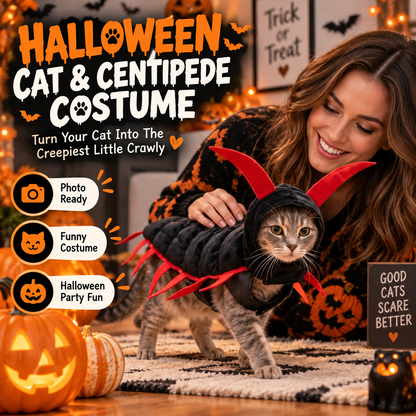 🐱🎃 WANT YOUR CAT TO STEAL THE SHOW THIS HALLOWEEN? 👀🪱 👻 Skip Ordinary Pet Costumes — This Creepy-Cute Centipede Look Is Impossible to Ignore!