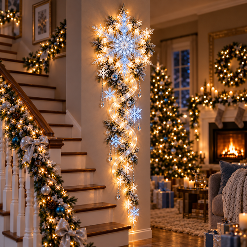 🔥Last Day 50% OFF🔥❄️ Giant Snowflake Blizzard Trail™- Let the Snowstorm Glow Indoors