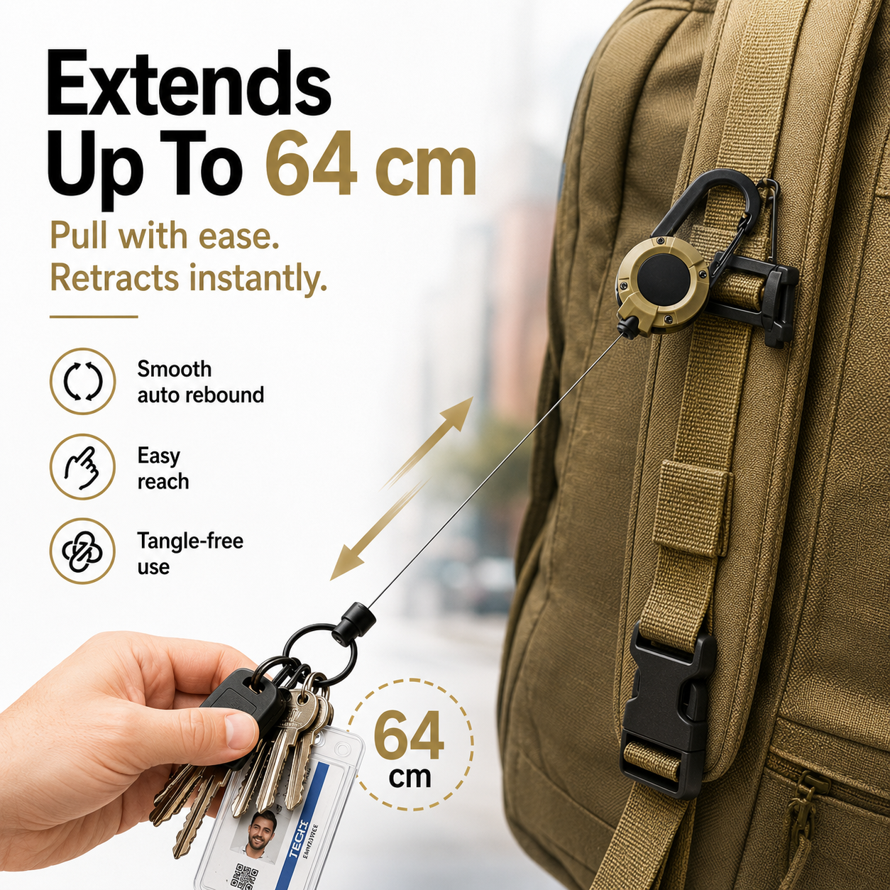 BUY 1 FREE 1✨Heavy‑Duty Retractable Keychain