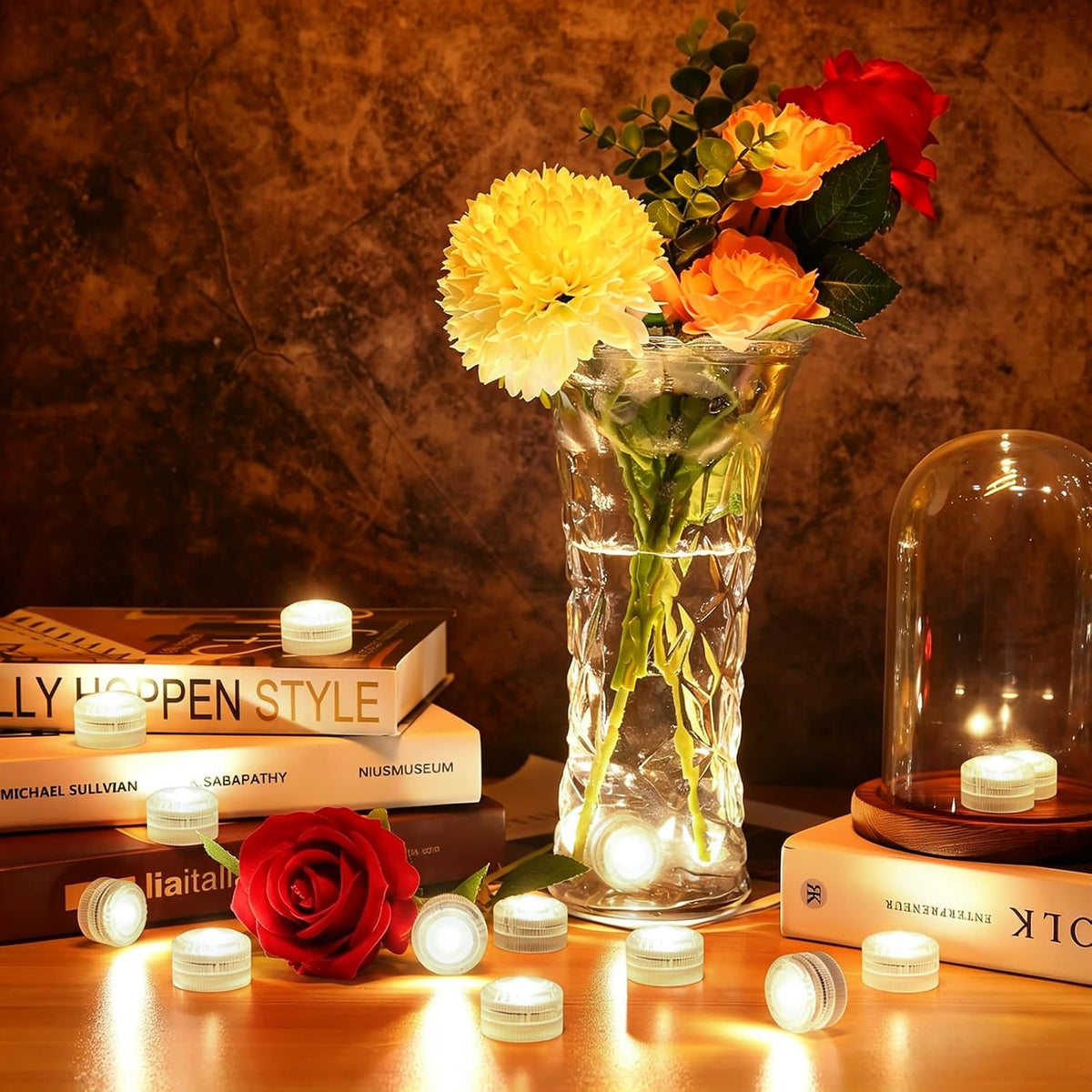 HL Submersible LED Lights,Warm White Mini LED Tea Light,150 Hour Runtime
