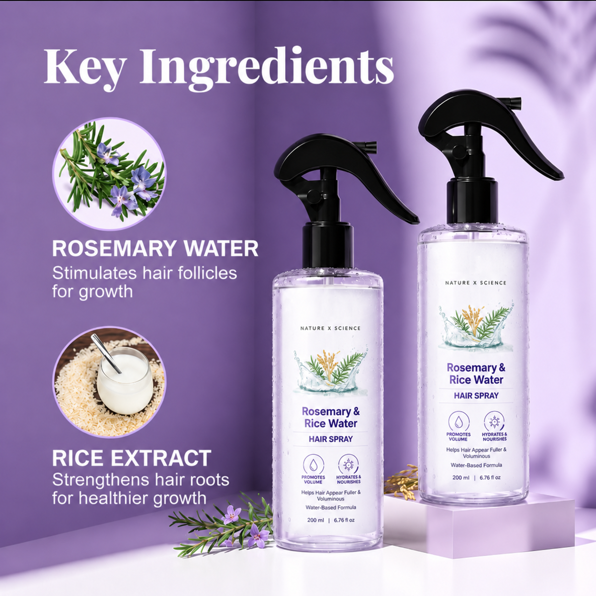 Nature x Science Rosemary Water and Rice Water | 200 ml