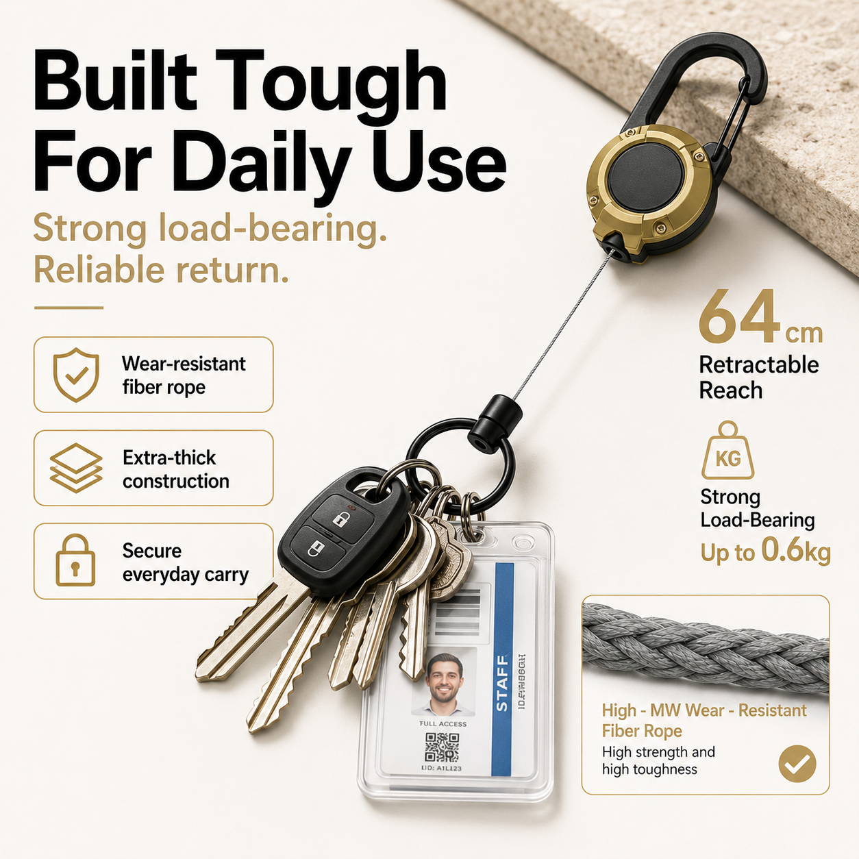 BUY 1 FREE 1✨Heavy‑Duty Retractable Keychain