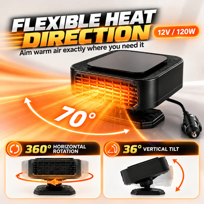 😩 Foggy Windows Blocking Your View? ❄️ Direct Air Where You Need It with This 360° Rotating Car Heater & Defroster! 🚗💨