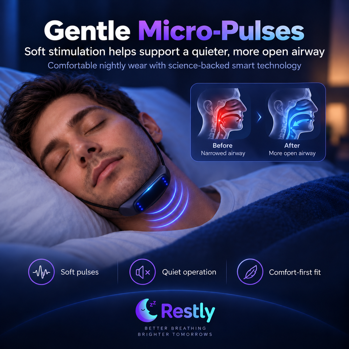 💤 Smart Anti-Snore Device. Stop Snoring, Start Sleeping Deeply.