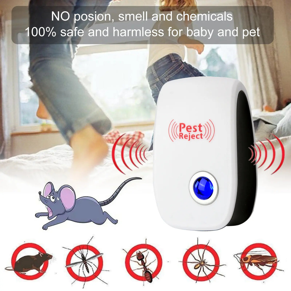 🔥Ultrasonic Pest Repeller—suitable for indoors, homes, and garages; effectively repels mice, spiders, cockroaches, and various insects.💎