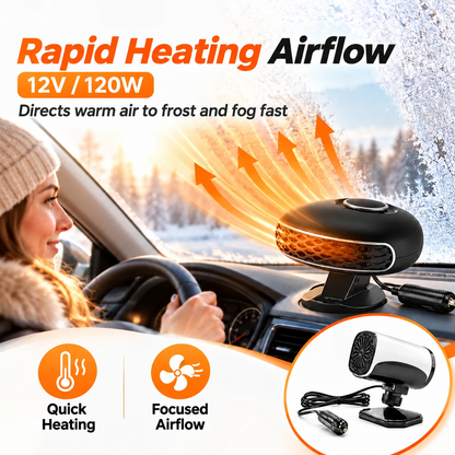 😩 Foggy Windows Blocking Your View? ❄️ Direct Air Where You Need It with This 360° Rotating Car Heater & Defroster! 🚗💨
