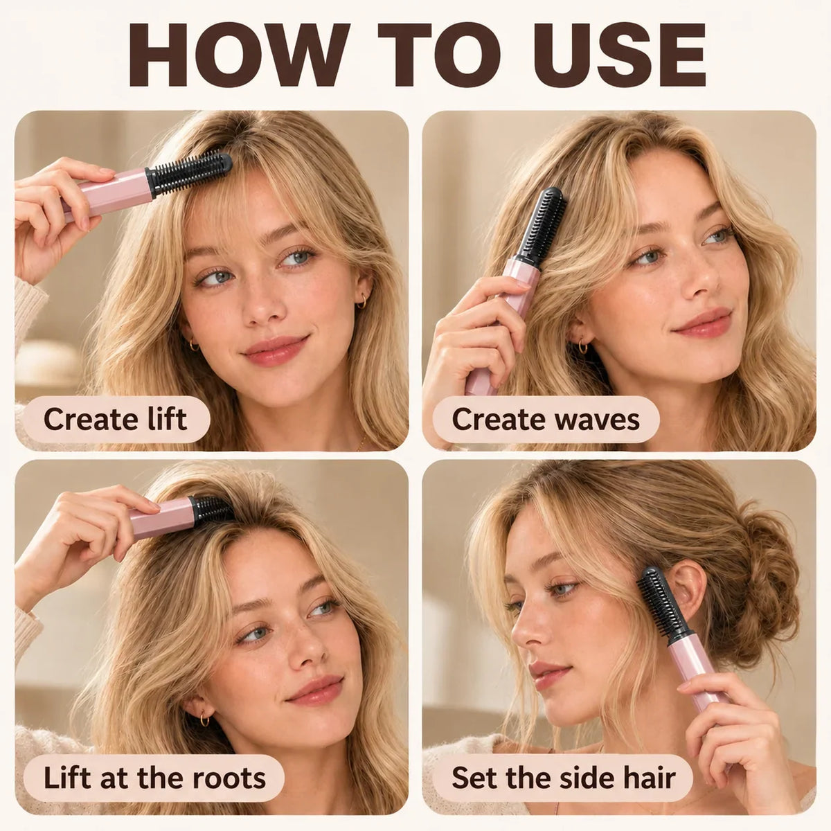 ✨ Tired of Messy Bangs? Style Them Anytime with This Compact Wireless Hot Comb! 💖