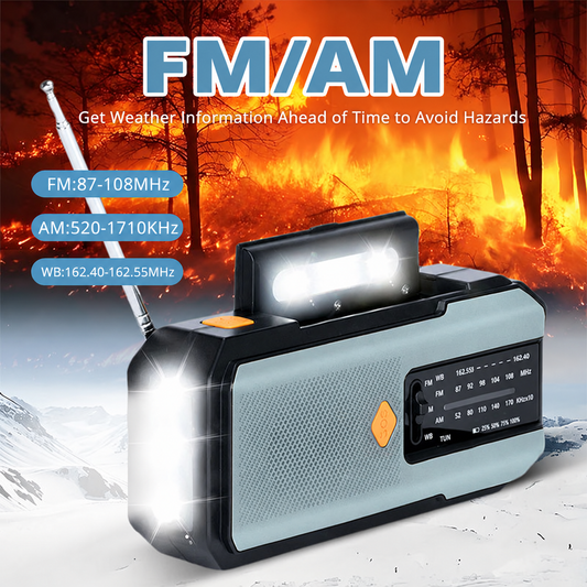 🔥Solar Hand-Crank Emergency Weather Radio