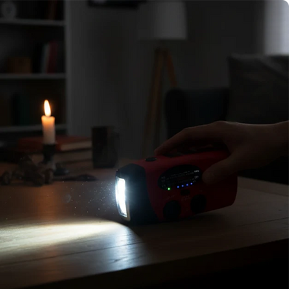 🔋 Multifunctional Solar Emergency Radio – Hand Crank, Power Bank & Weather Alerts