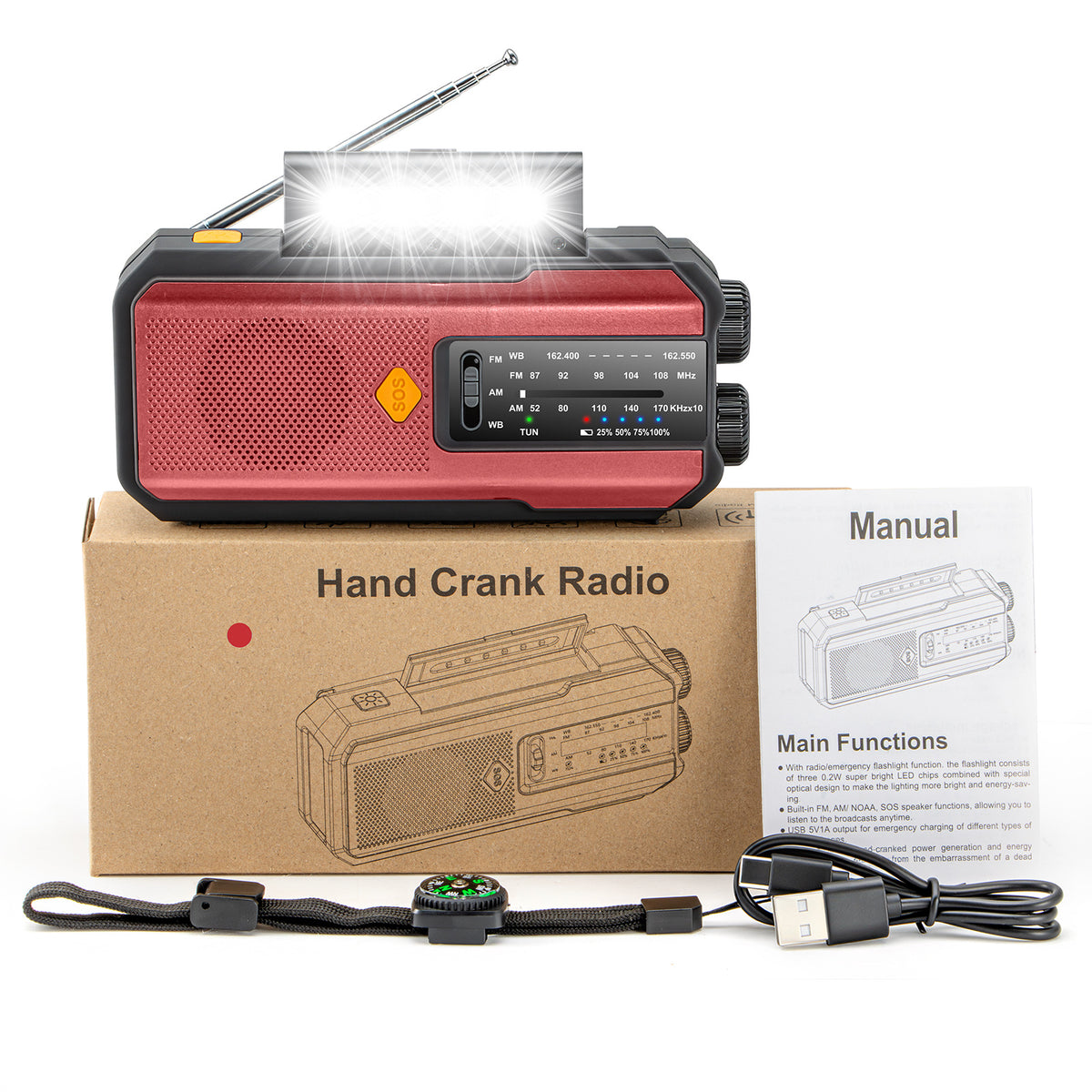 Solar Hand-Crank Emergency Weather Radio