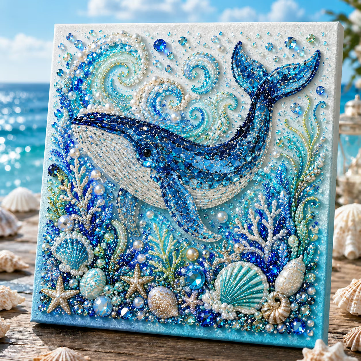 🌊✨ Ocean Theme Pearl Art DIY Kit – Relaxing DIY Craft to Create Stunning Coastal Artwork