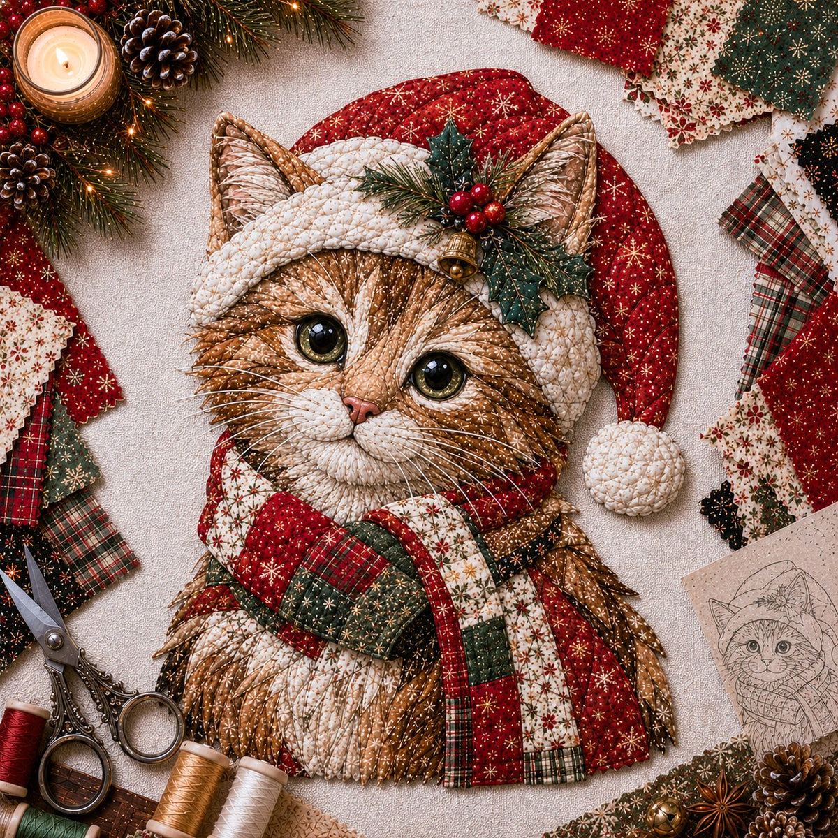 🎄😩 TIRED OF THE SAME BORING CHRISTMAS DECOR? ✨ CREATE SOMETHING UNIQUE! This DIY Patchwork Kit Turns Any Space Into a Warm & Festive Christmas Wonderland! 🎅❤️