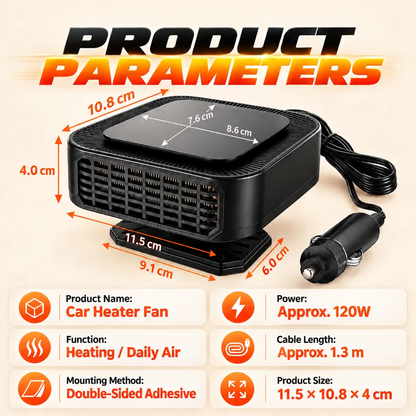 😩 Foggy Windows Blocking Your View? ❄️ Direct Air Where You Need It with This 360° Rotating Car Heater & Defroster! 🚗💨
