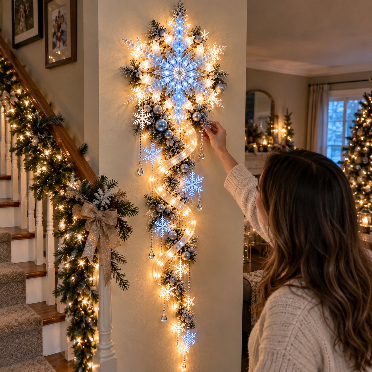 🔥Last Day 50% OFF🔥❄️ Giant Snowflake Blizzard Trail™- Let the Snowstorm Glow Indoors