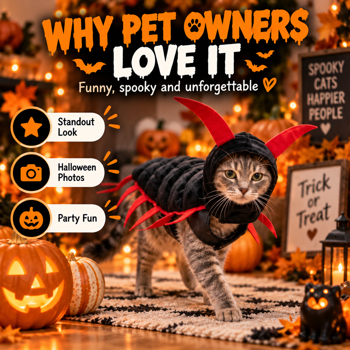 🐱🎃 WANT YOUR CAT TO STEAL THE SHOW THIS HALLOWEEN? 👀🪱 👻 Skip Ordinary Pet Costumes — This Creepy-Cute Centipede Look Is Impossible to Ignore!