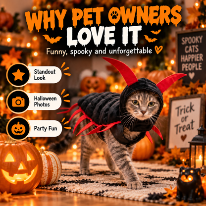 🐱🎃 WANT YOUR CAT TO STEAL THE SHOW THIS HALLOWEEN? 👀🪱 👻 Skip Ordinary Pet Costumes — This Creepy-Cute Centipede Look Is Impossible to Ignore!