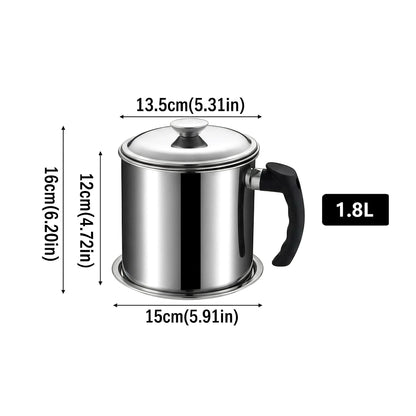 🔥Limited-time offer: 50% OFF🧺Stainless Steel Oil Strainer Pot with Fine Mesh Filter & Wooden Handle