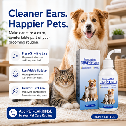 🐶🐱 Pet Ear Cleansing Solution – Clean Away Dirt, Wax & Buildup