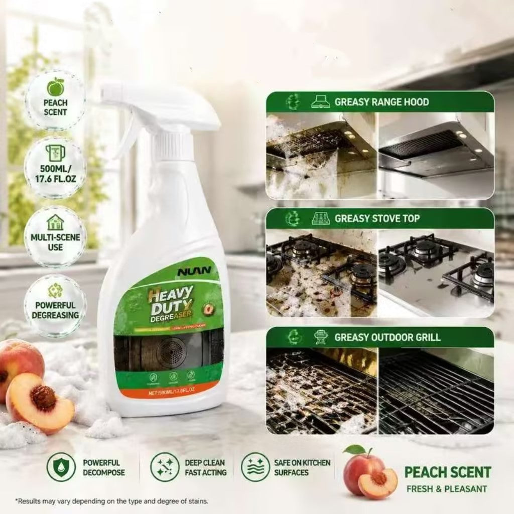🚨Peach-Scented Powerful Active Foam Kitchen Cleaner (120ml/bottle, includes free towel) — powerfully removes grease and stubborn stains; ready to use—just spray and clean.💖