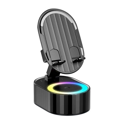 🔥5-in-1 Wireless Speaker Stand—featuring smart sensing and Bluetooth 5.4 connectivity, Dolby surround sound with deep bass, an adjustable phone holder, an LED light, and a power bank.💎