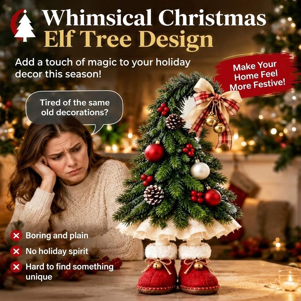 🎄 Boring Christmas Decor? Make It Fun with This Cute Elf Leg Christmas Tree! 🎅✨