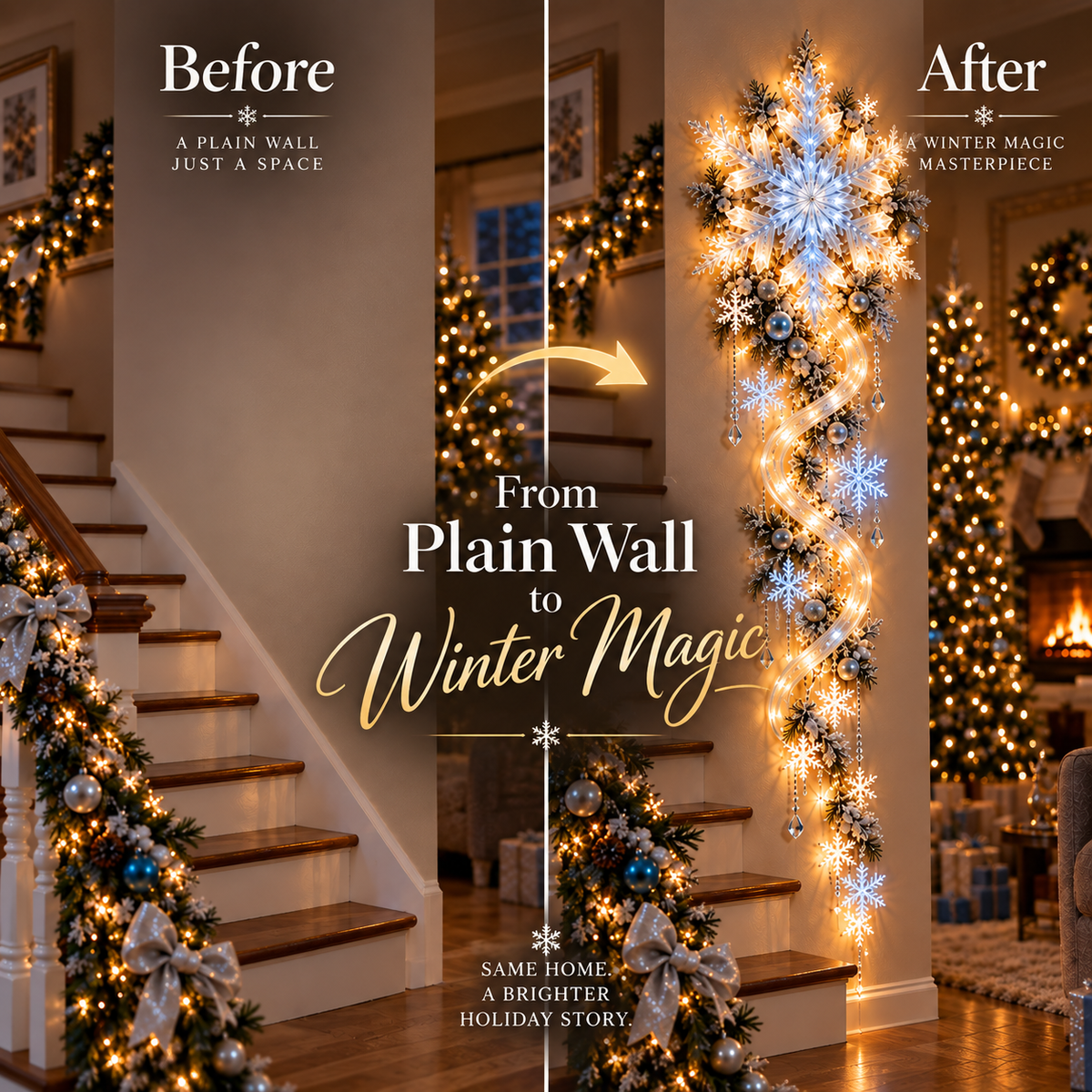 🔥Last Day 50% OFF🔥❄️ Giant Snowflake Blizzard Trail™- Let the Snowstorm Glow Indoors