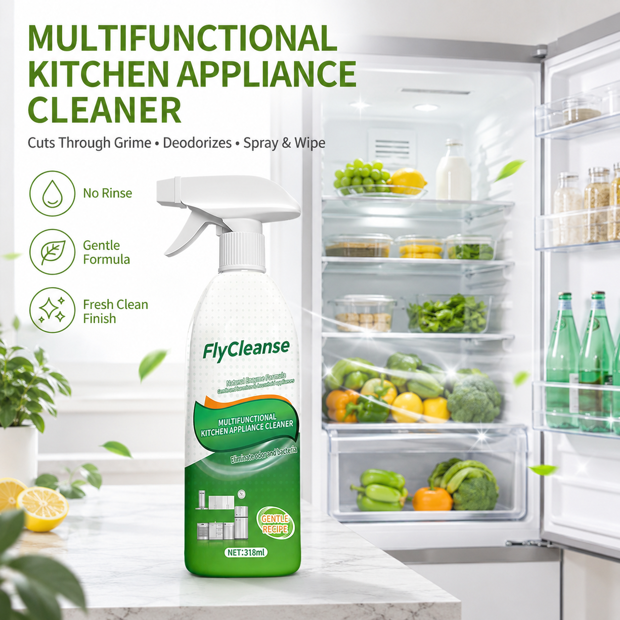 FlyCleanse Multifunctional Kitchen Appliance Cleaner 🌿✨