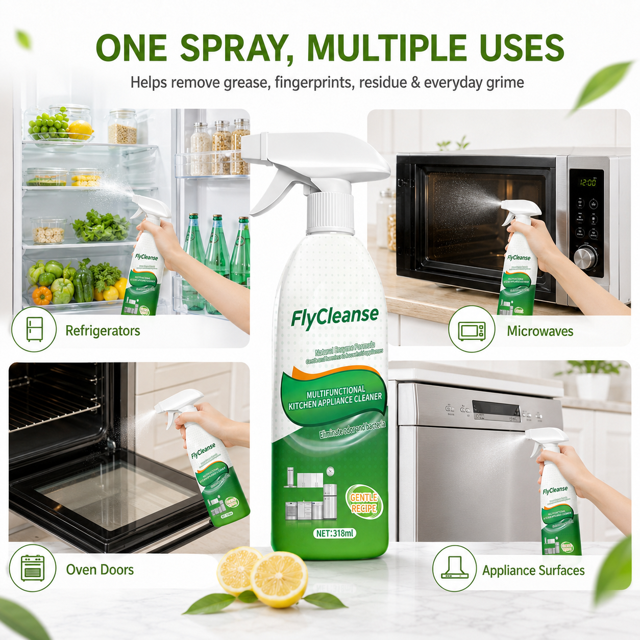 FlyCleanse Multifunctional Kitchen Appliance Cleaner 🌿✨
