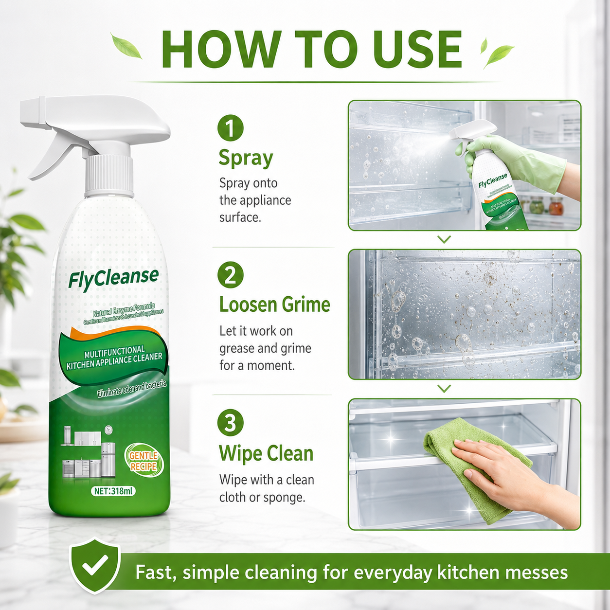 FlyCleanse Multifunctional Kitchen Appliance Cleaner 🌿✨