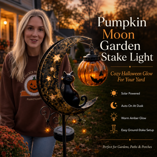 👻 Solar Halloween Garden Stake Light with Black Cat & Pumpkin🔥